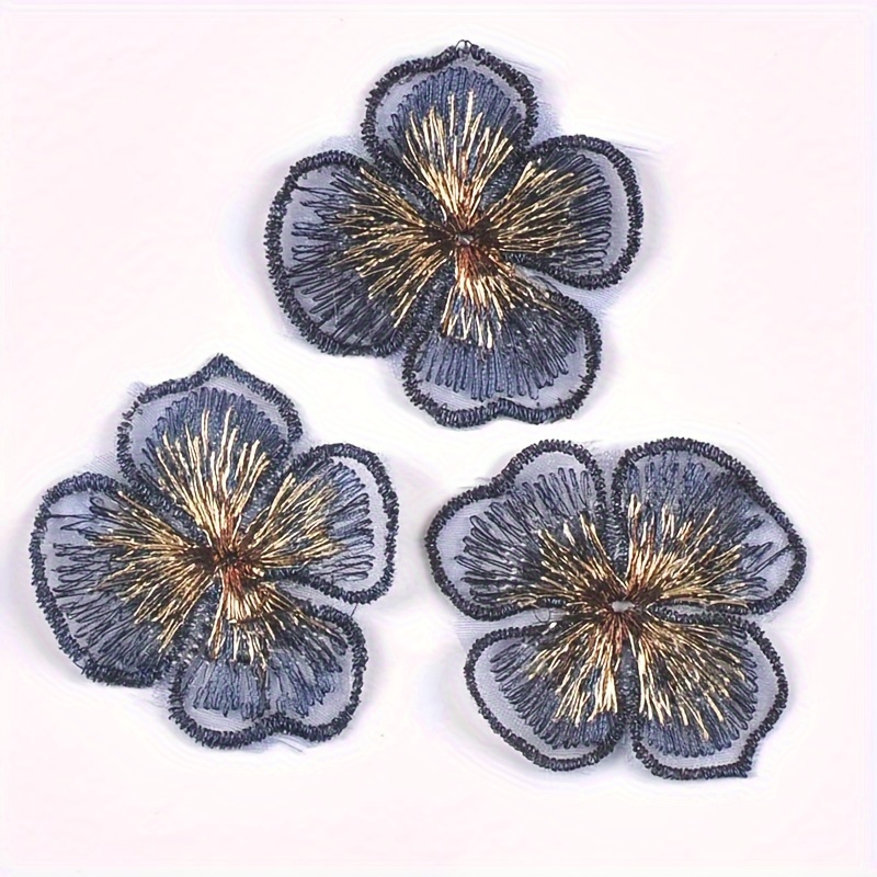 Exquisite 4-Petal Floral Lace Patches for DIY Decoration